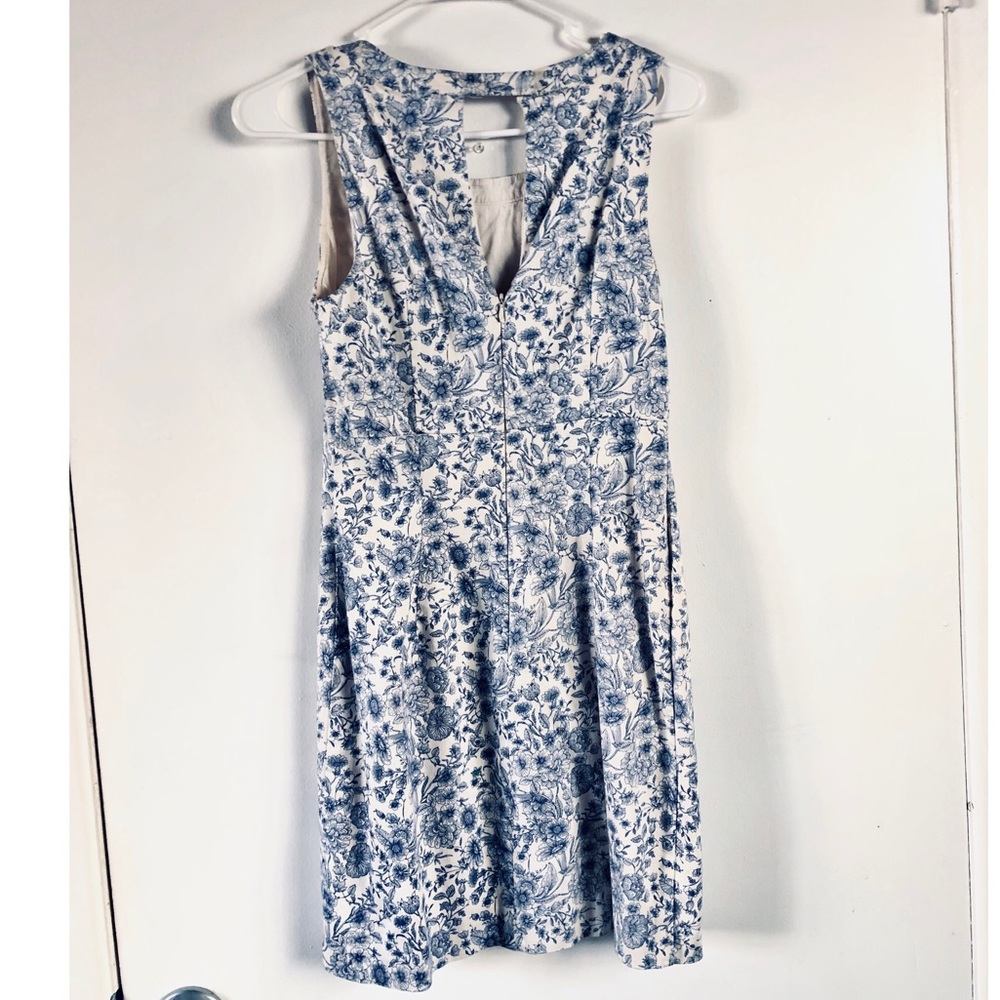 White and light blue floral sun dress